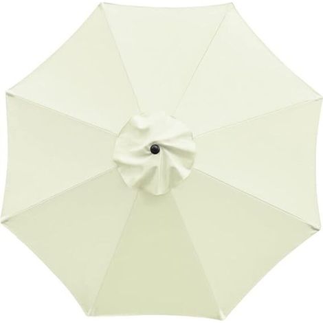 Housse de rechange pour parasol, 8 baleines, 2.7 m, imperméable, anti-UV, tissu de rechange, beige (1/4)