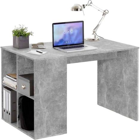 Bureau & Étagère Design "Trent" 117cm Gris (1/3)