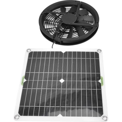 Zoternen – Ventilateur solaire 100 W 12 V étanche – Grille de protection métallique – Pour poulaillers, serres, abris de jardin – Évacuation air chaud (1/5)