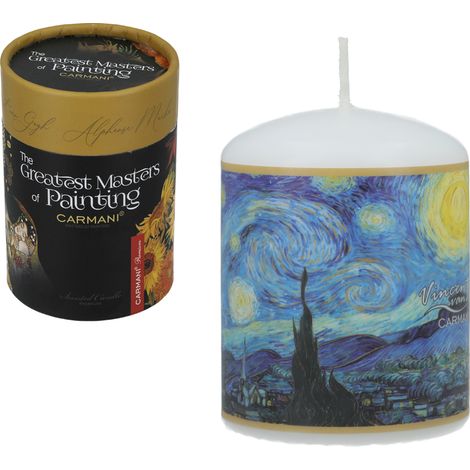 Candela profumata decorativa "Notte stellata" di Van Gogh per il soggiorno. (1/3)