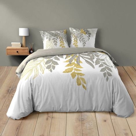 Housse de couette 240 x 220 cm coton 42 fils + 2 taies Orlana (1/5)