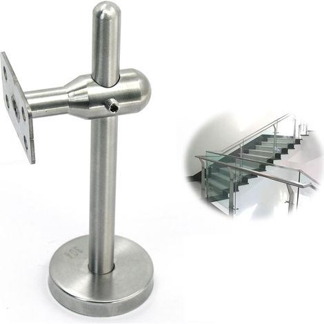 Support de Main Courante Réglable -Acier Inoxydable Supports Muraux Pour Couloirs, en Acier Inoxydable Poli Pour Montage Mural Socle de Main Courante, Rampe de Couloir, Main Courante à l'ancienne (1/5)