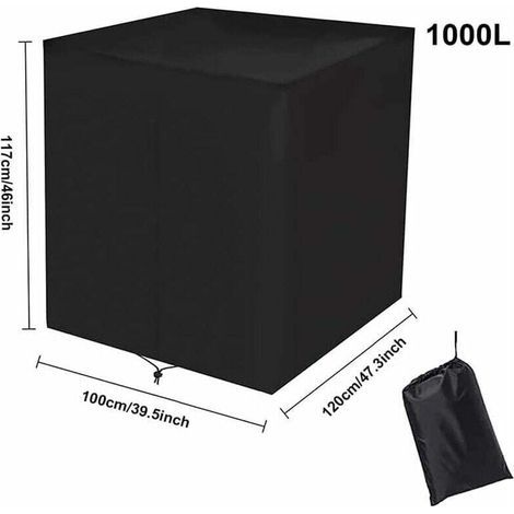 Bâche de protection,Bache pour Cuve 1000 l, Bâche de Protection Solaire pour réservoir d'eau de Pluie IBC, Anti-poussière Anti-UV, Housse de Protection, bâche de Protection, (116 x 100 x 120 (1/3)
