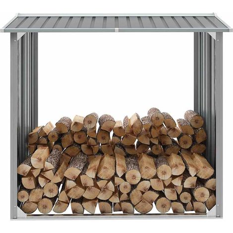 Brennholzlager Verzinkter Stahl 172 x 91 x 154 cm Grau