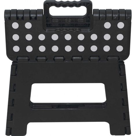 Taburete Plegable Marbueno de Plastico Color Negro 31,5x25x22 cm
