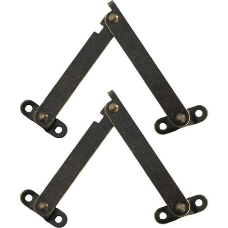 Lot de 2 charnières de couvercle pliables rotatives en fer - Support de présentation - Pour boîte à bijoux (1/5)