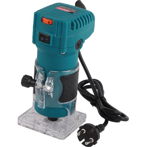 Défonceuse électrique 800W bleue 6 vitesses - Machine à rainurer, couper, surfiler et graver le bois (1/5)