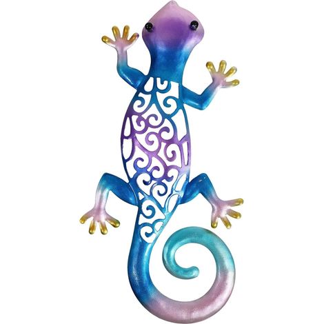 murale gecko HOOWIFFY en fer suspensions murales colorées en (1/5)