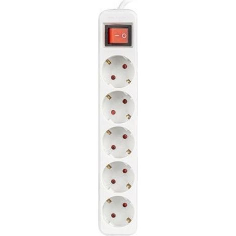 Multipresa 5 Prese Schuko Lanberg 2500 W 1,5 m Bianco