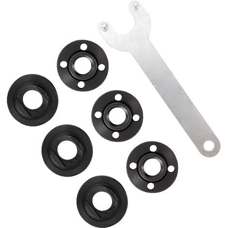 7-teiliges Set Winkelschleifer-Flanschschlüssel-Kontermuttern 4,5–5 5/8–11 Zoll, Metallschlüssel, Ersatzteil für Elektrowerkzeuge, passend für DW 193465–4 (1/5)