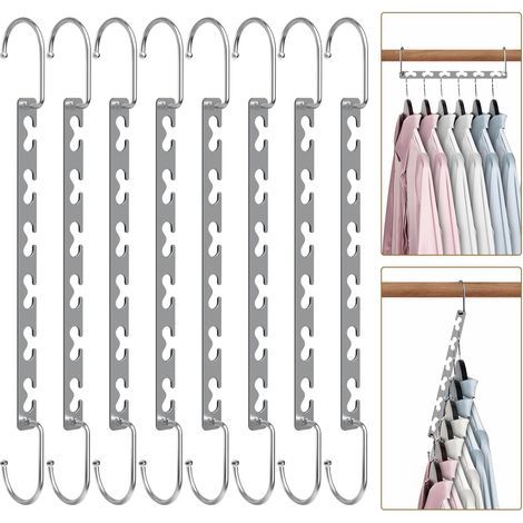 Set of 8 space-saving magic hangers, metal hangers for closets, closet organizer, space-saving hangers (1/5)
