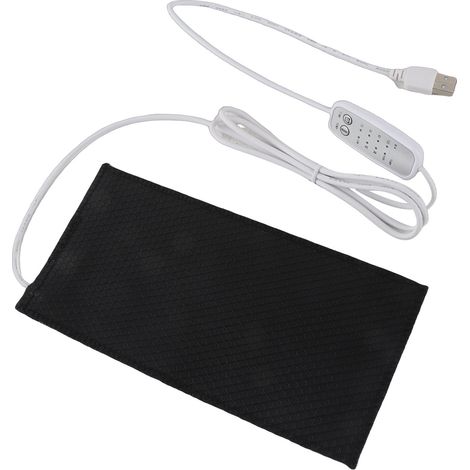 Tapis chauffant réglable 4 niveaux USB 5V imperméable en PVC pour cou chaud dos animal reptile 10x20cm (1/5)