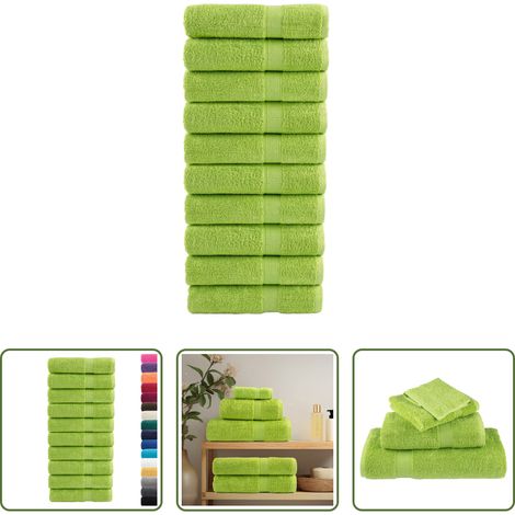 vidaXL Duschhandtuch - Premium-Duschtücher SOLUND 10 Stk. Apfelgrün 70x140 cm 600 g/m² (1/5)