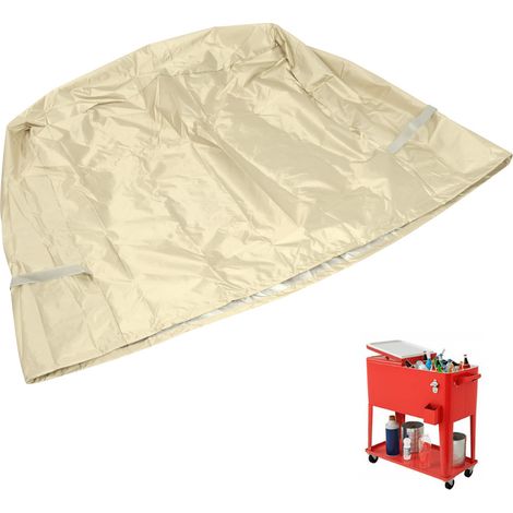 Housse de protection pour chariot isotherme de fête (86 x 48 x 79 cm) - Accessoires pour chariot de boissons fraîches d'extérieur - Beige (1/5)