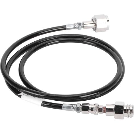Ortviai Tuyau CO2 Universel pour Machine à Eau Pétillante – Raccord G5/8-14, 1,5 m, Acier Inoxydable, Noir (1/4)