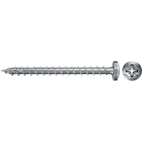 Vis PowerFast FPF II PZF 4,5x50 à Tête cylindrique bombée, empreinte PZ, zingué blanc, filetage total - Boîte de 200 (1/5)