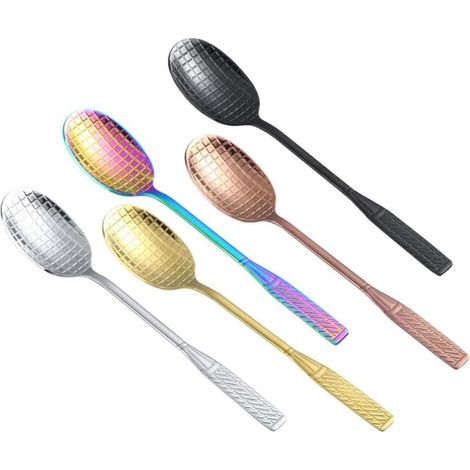 Set mit 3 goldfarbenen Eiskugelportionierern aus Edelstahl in Schlägerform (1/5)