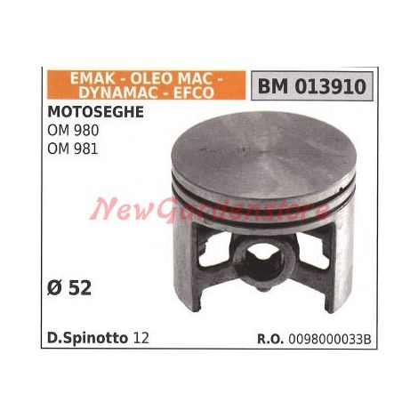 Pistone motosega OM 980 OM 981  Ø 52mm EMAK 013910