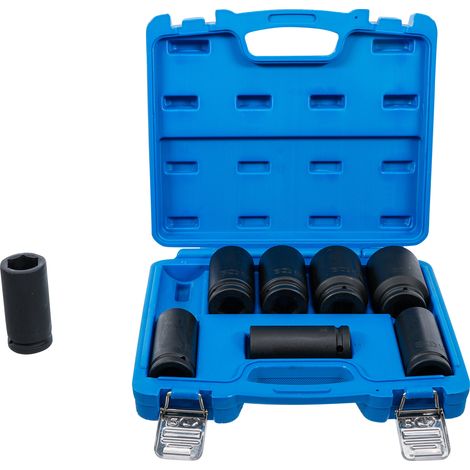 BGS Kraft-Steckschlüssel-Einsatz-Satz, extra tief Antrieb Innenvierkant 20 mm SW 22 - 38 mm 8-tlg.