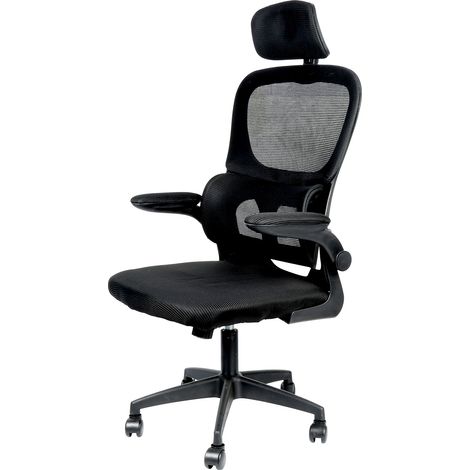 Haloyo® Sedia da ufficio ergonomica con schienale regolabile, sedia da computer, sedia da lavoro direzionale, 125x65,5x64 cm, nera (1/5)