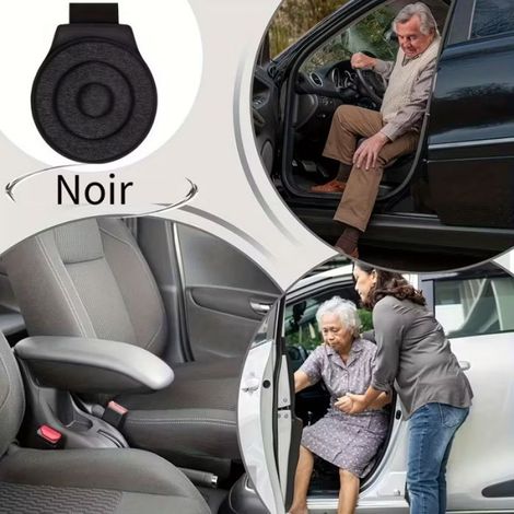 Coussin de siège auto pivotant à 360° - antidérapant - convient aux personnes âgées et aux femmes enceintes - taille ajustable-Noir (1/5)