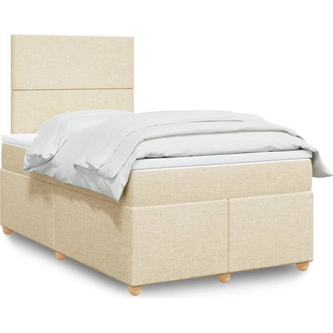 Boxspringbett mit Matratze Creme 120x190 cm Stoff
