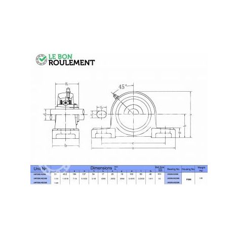 Palier fonte UKP208+H2308