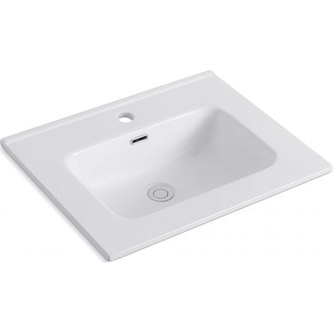 Lavabo Consolle da Appoggio LAV9060ES 61x36.5 cm in Ceramica Bianco Lucido – Stile Moderno