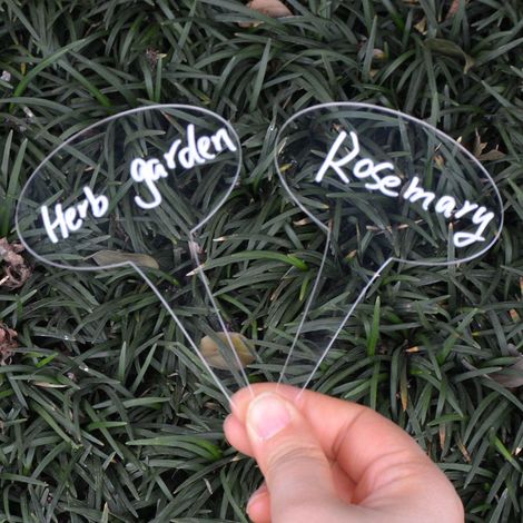 Lot de 12 étiquettes de jardin ovales - piquets marqueurs en plastique pour plantes miniatures, légumes et fleurs - pancartes de semis pour potager, identification de végétaux (1/5)