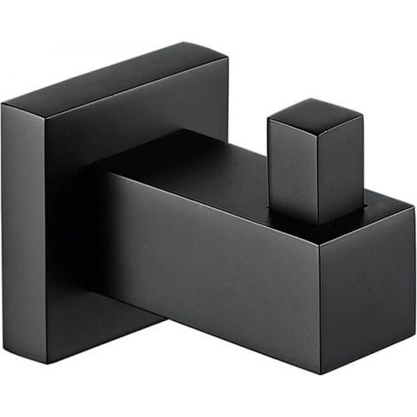 Single Square Robe Hook Matte Black (1/4)