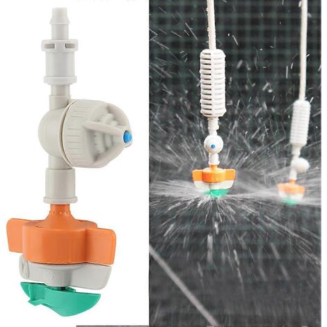 Lot de 5 arroseurs rotatifs avec système anti-goutte et diffuseur suspendu pour l'irrigation de jardin (micro-raccords goutte à goutte)-AquaForge