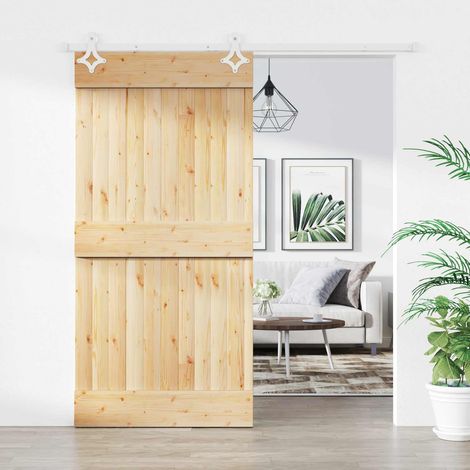 vidaXL Porta scorrevole Naturale e Bianco 100 x 210 cm