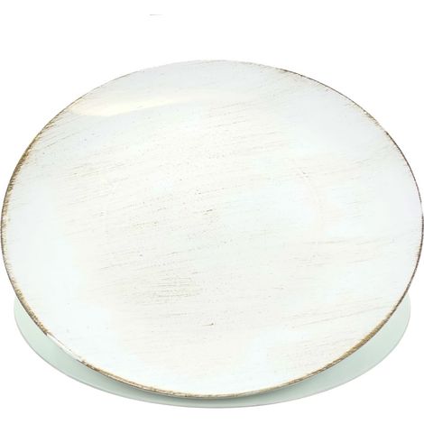 POSIWIO Deko - Teller Creme mit Braun rund Ø 33 cm - Kunststoff (1/2)