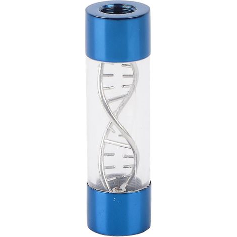 Débitmètre d'eau multicolore en métal spiralé, filetage femelle G1/4 pour refroidissement liquide d'ordinateur (bleu). (1/4)