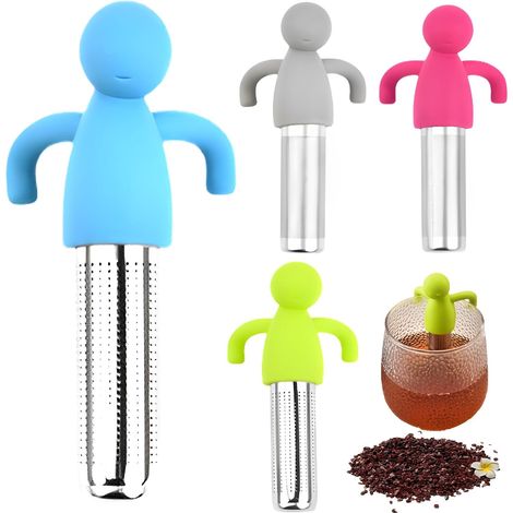 4PCS Lot d'Infuseur à Thé en Vrac, Passoire en Silicone pour Tisane, Filtre Fine Hole (1/5)