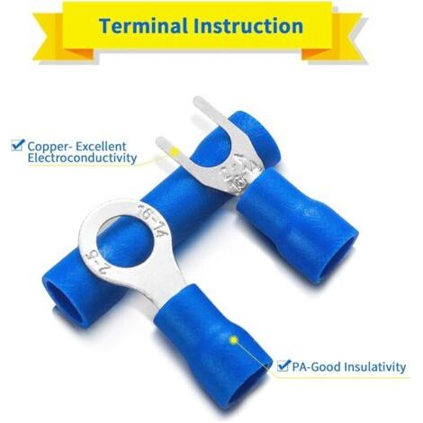 NALOOKAMIC 1200PCS Electrical Connector Kit-Automotive Insulated CrimpTerminals Connectors for Wiring Mixed Ring Fork Spade Butt Connector Set (1/3)