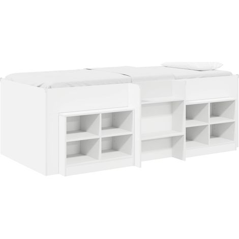 Maison Exclusive - Struttura Letto Loft con Mobile 3 pcs Bianco Legno multistrato
