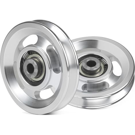 2pcs 95mm Poulie Alliage d'Aluminium Roulement 300kg (1/5)