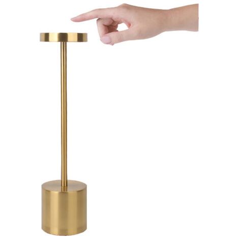 QORVA-3600mAh Lampe de table sans fil rechargeable, lampe de bureau LED en métal design charge usb, 3 modes de couleur, pour chevet, exterieur, terrasse, restaurant (1/5)