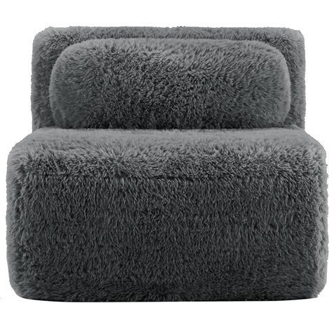 Sofa modulare grigio in tessuto peluche senza braccioli con design avvolgente e comfort morbido (1/5)