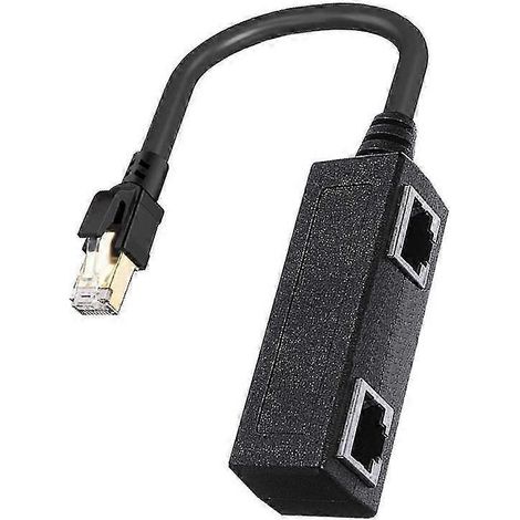 Adaptateur LAN Cat8 (1 mâle vers 3 femelles, compatible avec Cat55e67) et 1 câble. (1/5)