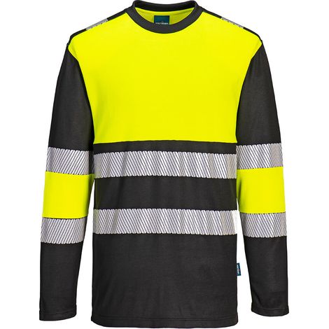 Pw3 T-shirt ad alta visibilità Classe 1 L/s - 4xl - Giallo/nero - Portwest