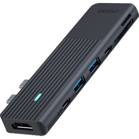 Rapoo UCM-2003 Multiport Adapter für MacBook, 7in2, Grau (1/4)
