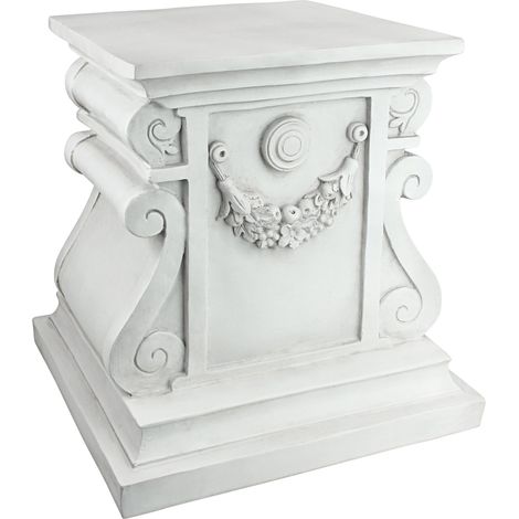 Design Toscano Statuario classico Piedistallo da giardino Base per rialzo, poliresina, pietra antica, Grande 38 cm (1/4)