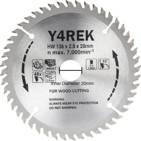 Lame de scie circulaire TCT carbure 136×20mm 30T/48T, coupe métal et bois, outil de coupe multi-usages (1/5)