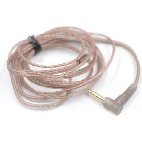 Câble remplacement écouteurs, fil cuivre sans oxygène 0,75mm, broche dorée, prise coudée 3,5mm, jack audio, qualité HiFi, compatible casque, longueur flexible, conducteur pur, accessoire audio. (1/5)