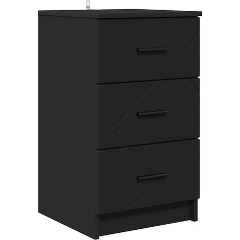 Maison Exclusive - Nachttisch mit Schubladen Schwarz 38 x 38 x 66