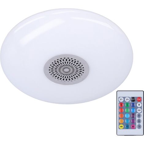 UFO RGB Bluetooth LED-Lampe mit Lautsprecher, mehrfarbigem Dimmer, E27 85-265V, Fernbedienung inklusive, farbwechselnde musikalische Deckenleuchte. (1/5)