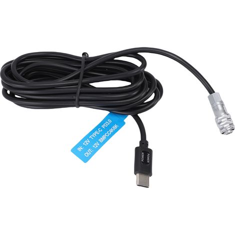 Câble d'alimentation de Type C adapté à la caméra de cinéma BMPCC 4K 6K, longueur de 200cm, cordon de connecteur USB vers femelle à 2 broches (1/5)