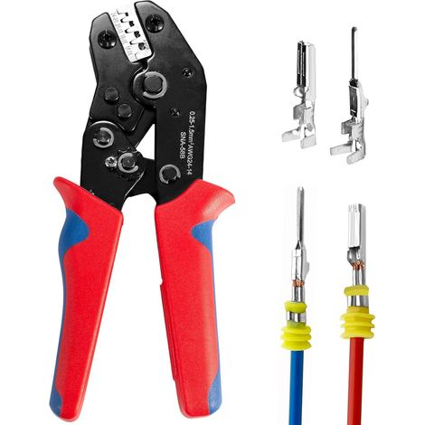 Pince à sertir avec cliquet, outil de sertissage de fil à cliquet pour connecteurs de bornes à barillet ouvert, outil de sertissage électrique pour bornes Style Deutsch DELPHI AMP Dupont (1/5)